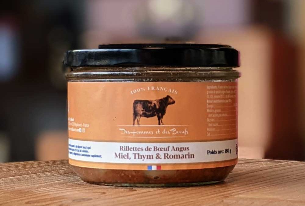 Rillettes de Bœuf Angus Miel, Thym et Romarin 190gr – Charcuterie Des Hommes et des Bœufs